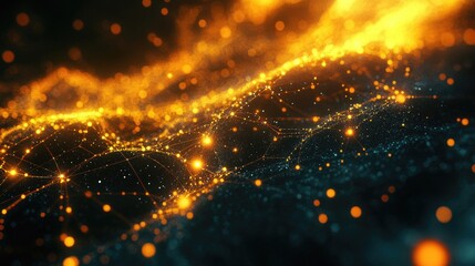 Poster - A digital abstract representation of a network, featuring glowing nodes and connections, with a sleek futuristic background.