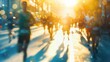 © Molly P - The blurring picture of the people are doing the marathon running in the big city at the daytime, the running is the physical activity and exercise that involves moving rapidly with both feet. AIG51.