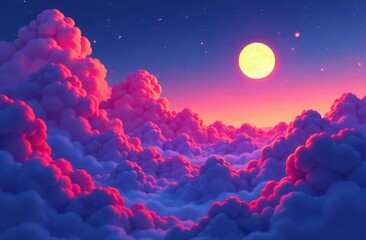 Aufkleber - UFOs captured in vibrant clouds above a sunset landscape