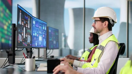 Fototapete - Operating Scada Automation Software On Modern Desktop Computer