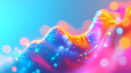 Wall Mural - neon circuit board lines texture background, communication technology concept creative background