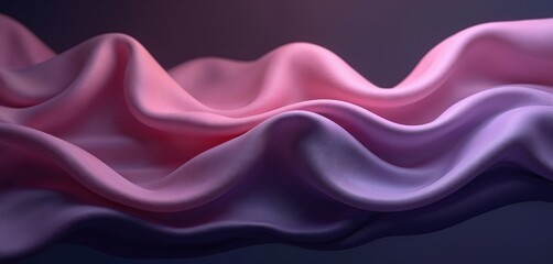 Aufkleber - Abstract shot of flowing silky smooth fabric in purple and pink colors. Elegant design with soft fluid art. Luxurious background with ripple dynamic fashion sheen. Great for wallpaper or textile demo.
