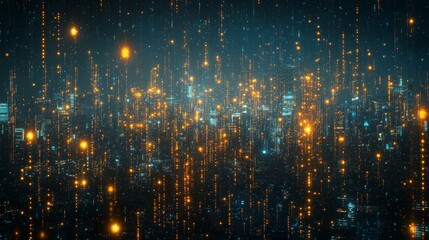 Abstract digital network background with glowing dots innovative technology concept for presentation or visual futuristic design 3D rendering