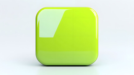 Wall Mural - blank mobile application icon, button - green square with round corners. 3d rendering, white backgro