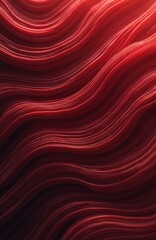 Aufkleber - Abstract red wavy lines background. Dark red fluid texture with depth effect. Smooth curves pattern with gradient shades. Trendy minimal backdrop, elegant backdrop for digital art, graphic design.