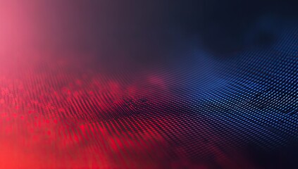 Poster - Abstract digital wave, vibrant red and blue