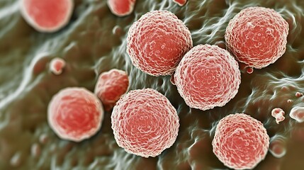 Poster - Microscopic view of intricate organic cellular structures and microorganisms under scientific examination in a laboratory setting