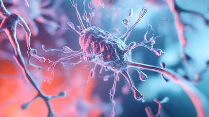 Poster - Microscopic view of the intricate cellular structure complex biological processes and microorganisms revealing insights into medical research scientific discovery and biotechnology advancements