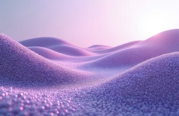 Aufkleber - Abstract purple landscape in pastel colors. Digital rendering with granular texture. Smooth hills, soft gradient for banners, presentations, backdrops. Modern trendy design element. Great as