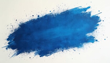 Aufkleber - Distressed blue brush stroke with spray paint effect and grainy texture. Handmade grunge style banner with rough edges, old-fashioned background for posters, web design projects.