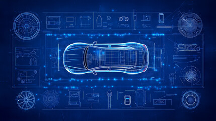technology; computer; digital; design; internet; business; network; blueprint; concept; illustration