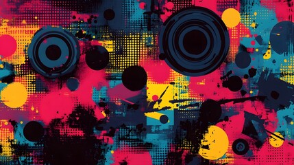 Fototapete - Vibrant Chaos:A Kaleidoscopic Digital Explosion of Abstract Color and Motion