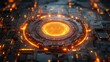 © TITISCAHYA - High-tech circuit glowing orange circle