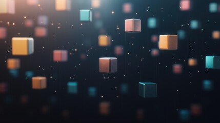 Wall Mural - A colorful array of cubes floating in the air