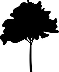 Wall Mural - tree black silhouette, vector on white background