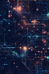 Wall Mural - the image is a computer screen with a lot of bright lights and lines. the colors are mostly blue and