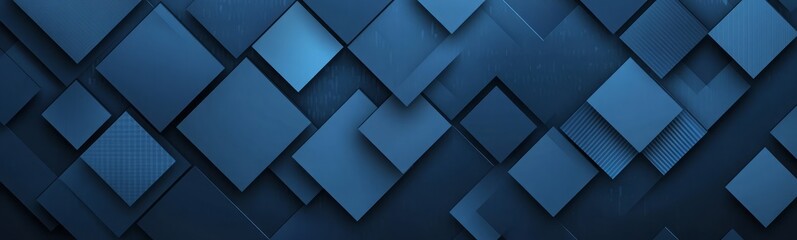 Wall Mural - a blue background with many squares. dark blue background with diagonal shapes, a simple and minimal
