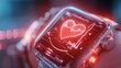 © Hospital man - Health monitoring device displays heartbeat data smart technology environment digital device close-up for enhanced wellbeing