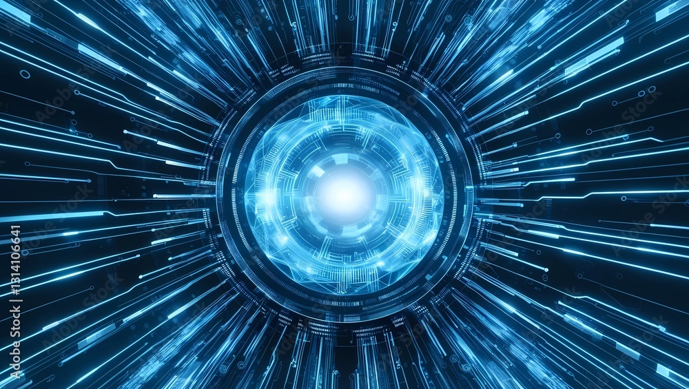 Digital background perfect for tech processes, neural networks ...