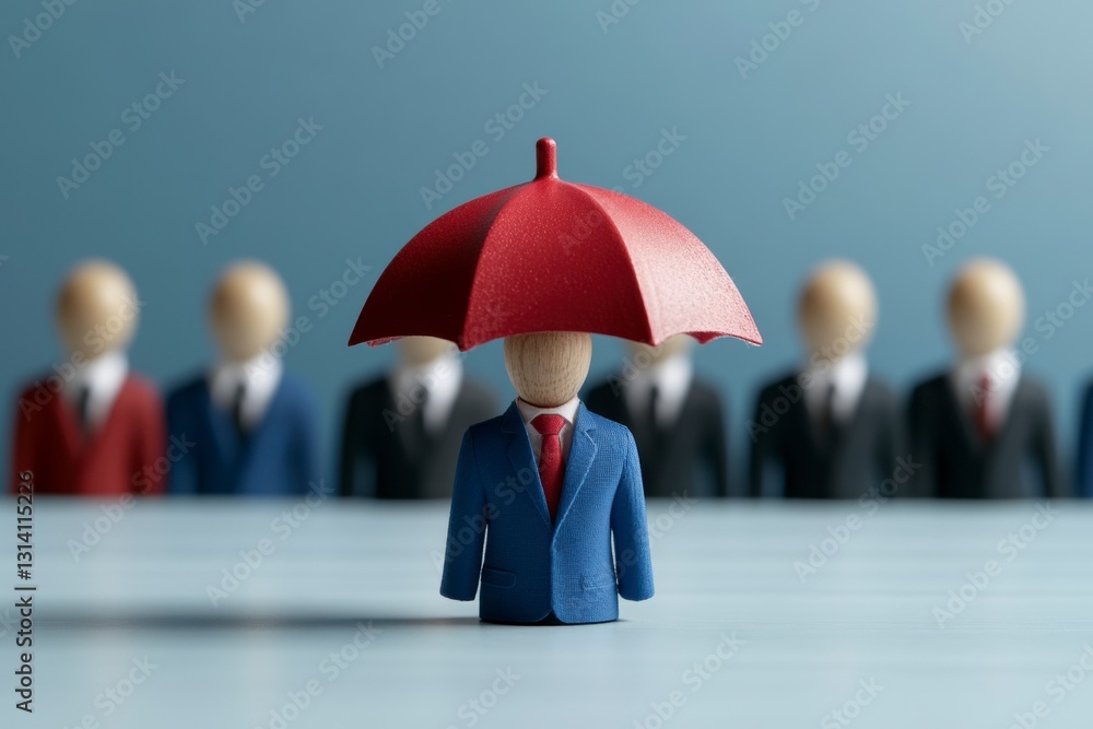 In this metaphorical tableau, a corporate executive, represented by a ...