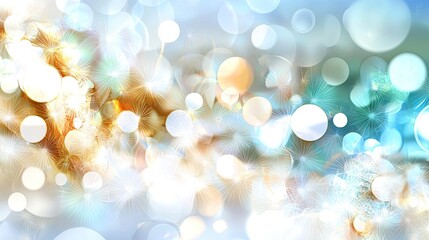 Wall Mural - an abstract digital blur overlay featuring soft white, blue, and golden light spots