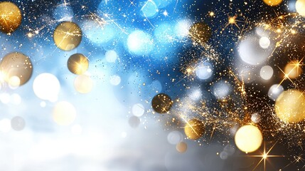 Wall Mural - an abstract digital blur overlay featuring soft white, blue, and golden light spots