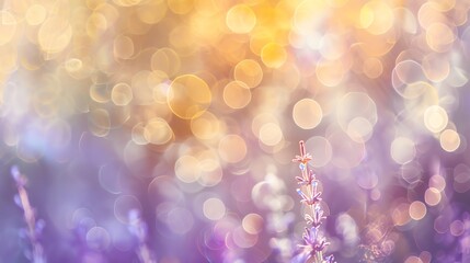 Wall Mural - a soft, dreamy, and colorful bokeh background with a delicate purple flower in focus.