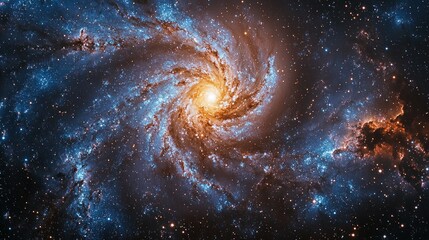 Wall Mural - Spiral Galaxy Rotating in Deep Space