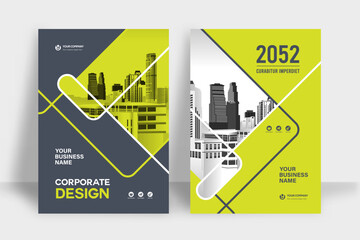 Wall Mural - city background business book cover design template