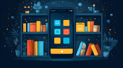 Smartphone screen displaying a trending app for sale, modern flat vector illustration, clean UI