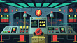 © Justlight - The control room is a symphony of beeping alarms and low murmurs a constant reminder of the importance and complexity of managing an electric grid.. Vector illustration