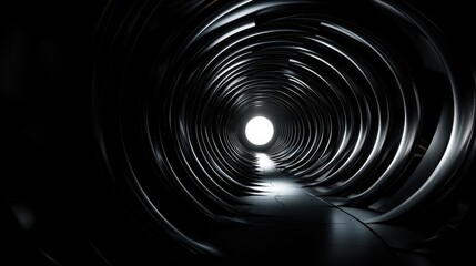 Poster - A dark tunnel with a small light shining through it