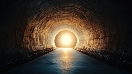 Poster - A tunnel with a light shining through it