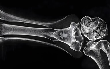 Wall Mural - 67. a human knee x-ray showing signs of ligament tears