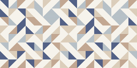 retro style diagonal stripes and angular shapes. quilt blocks design, seamless repeating vector patt