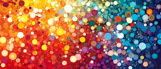 Poster - A colorful and dynamic abstract design featuring circles connected by lines, forming a visually striking and engaging pattern full of vibrant colors