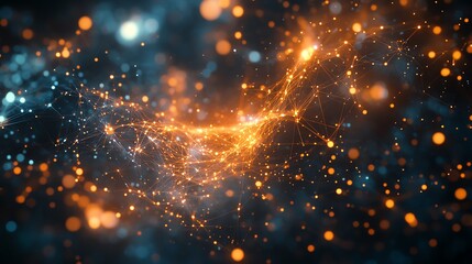 Leinwandbilder - A digital representation of user profiles interconnected by glowing lines, symbolizing connectivity and information flow in a complex networked environment