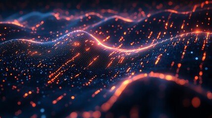 Aufkleber - A futuristic digital network showing user profiles connected by dynamic, glowing data streams, illustrating the connectivity and movement of information across platforms