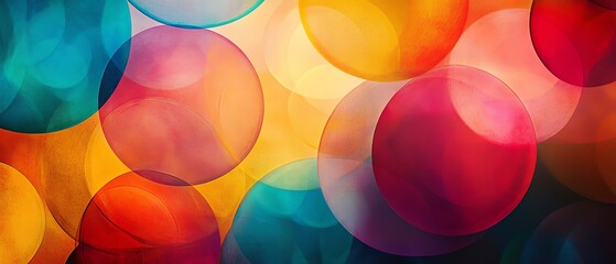 Poster - An abstract, colorful design of circles connected by lines, creating an engaging and visually stimulating pattern filled with vibrant, energetic hues