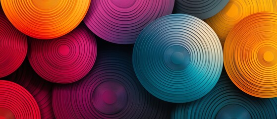 Poster - An abstract pattern with vibrant circles linked by lines, forming a visually stunning and colorful design that emphasizes movement and connection