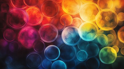Poster - An abstract design featuring colorful circles interconnected by lines, forming a captivating and intricate pattern with a blend of vivid colors