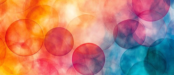 Poster - An abstract pattern with vibrant circles linked by lines, forming a visually stunning and colorful design that emphasizes movement and connection