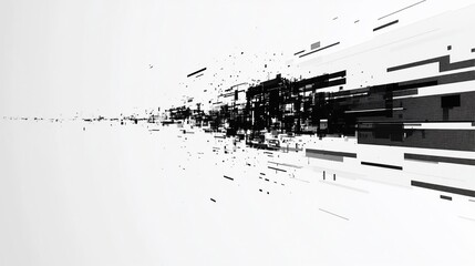 Abstract Black and White Data Stream