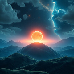 Wall Mural - sun and clouds