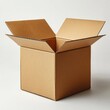 © zhuan - Realistic Open Cardboard Box for Storage on White Background