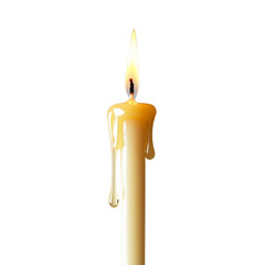 Aufkleber - lit candle with warm glow, melting wax dripping down its side, creating serene atmosphere. Perfect for relaxation or ambiance