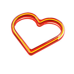 Aufkleber - vibrant heart shape with red and yellow stripes, symbolizing love and warmth. This eye catching design is perfect for expressing affection and joy