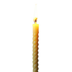 Aufkleber - glowing twisted candle with warm flame, creating serene atmosphere. Perfect for relaxation, meditation, or special occasions