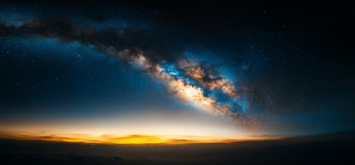 Wall Mural - milky way night sky starry landscape