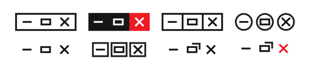 browser web button. minimize maximize and close web button.close window icon. vector illustration
